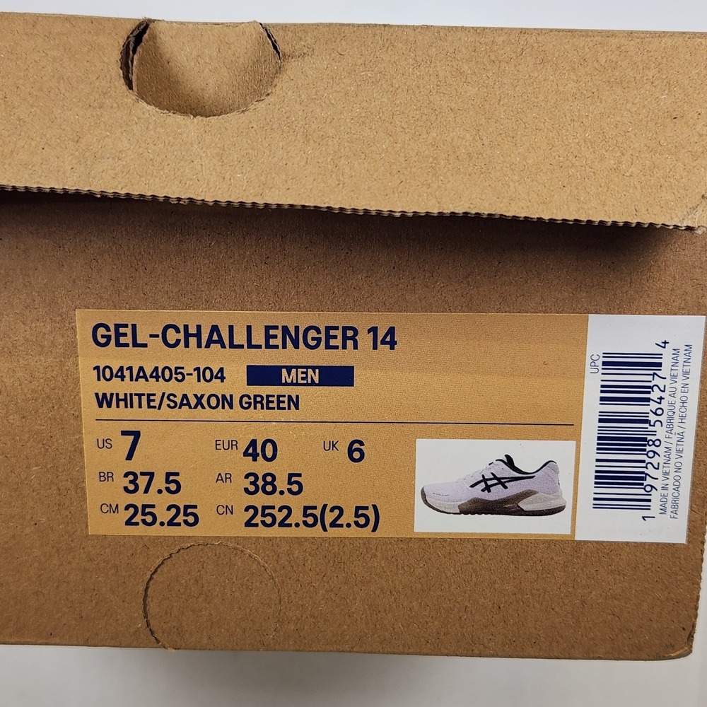 Asics Gel-Challenger 14 Tennis Shoes Men Size 7 White Saxon Green 1041A405-104 - Picture 7 of 7